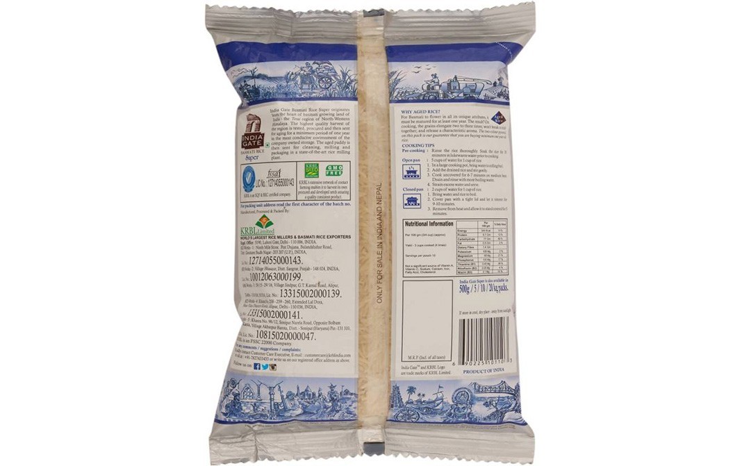 India Gate Basmati Rice Super    Pack  1 kilogram